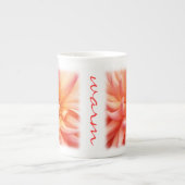 桃色ダリア ボーンチャイナマグカップ (正面)