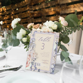 桃色フローラ結婚のテーブル番号 台座サイン