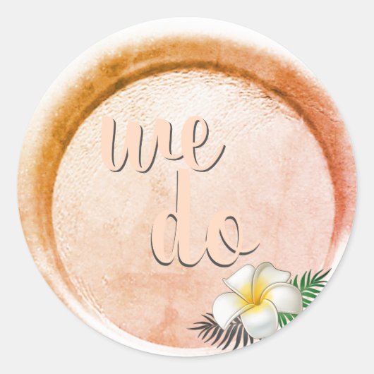 桃色ブロンズ 花模様 ワックスシールスタンプ 結婚式 *~* ラウンドシール (正面)