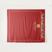 桃色モダン赤中国の結婚の背景 タペストリー (正面(横))