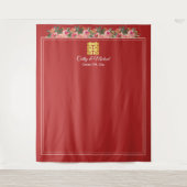 桃色モダン赤中国の結婚の背景 タペストリー (正面)