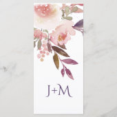 桃色ラベンダーパープルワイルドフラワーメニューカード メニュー (裏面)