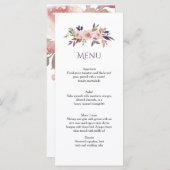 桃色ラベンダーパープルワイルドフラワーメニューカード メニュー (正面/裏面)