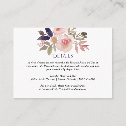 桃色ラベンダーワイルドフラワーエンクロージャカード エンクロージャーカード (正面)