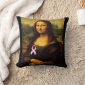 桃色リボンのモナリザ クッション (ブランケット)