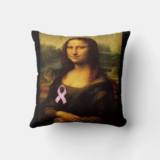 桃色リボンのモナリザ クッション (裏面)
