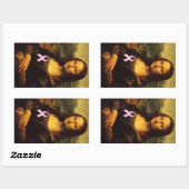 桃色リボンのモナリザ 長方形シール (シート)