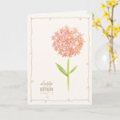 桃色花水カラーカード カード (黄色い花)