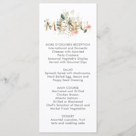 桃色 ピンク 白 花 モダン 結婚式 メニュー