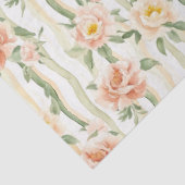 桃色 ミント ローズ 花 ストライプ 誕生日 薄葉紙 (詳細)