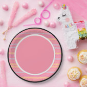 桃色、桃と鳩 ペーパープレート (パーティー)