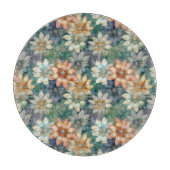 桃色 白 青 緑 花柄 カッティングボード (正面)