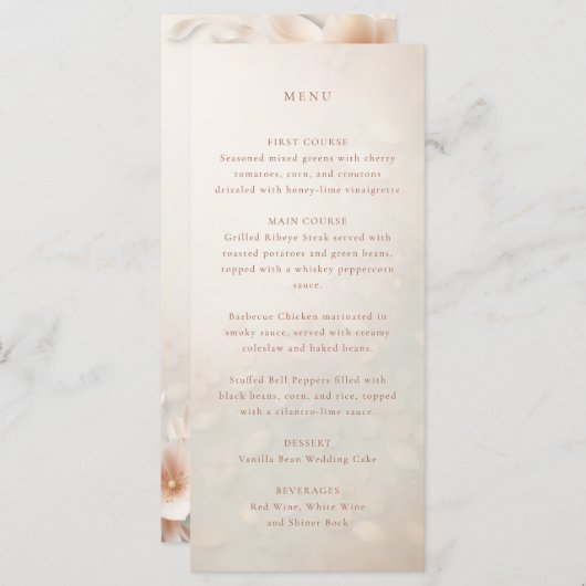 桃花びら結婚のメニュー メニュー (正面/裏面)