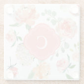 桃花柄モノグラム ガラスコースター (裏面)