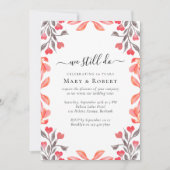 桃花模様我々はまだ誓いを50thのリニューアル結婚する 招待状 (正面)