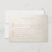 桃花模様結婚の食事の選択RSVP 出欠カード (裏面)