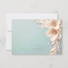 桃花模様結婚の食事の選択RSVP 出欠カード