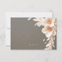 桃花模様結婚の食事の選択RSVP 出欠カード