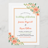 桃花模様縁ど | 結婚s 招待状 (正面/裏面)