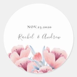 桃花 |フローラ結婚式招待状封筒 ラウンドシール