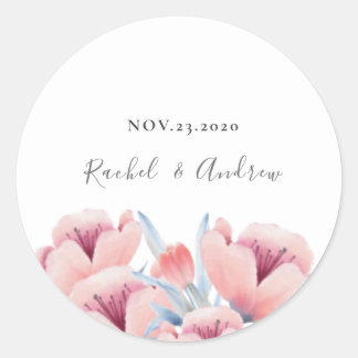 桃花 |フローラ結婚式招待状封筒 ラウンドシール