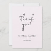 桃芸術的花水彩画 サンキューカード (正面)