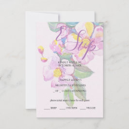 桃芸術的花水彩画 出欠カード