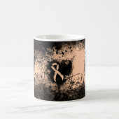 桃認識度リボングランジハート コーヒーマグカップ (中央)