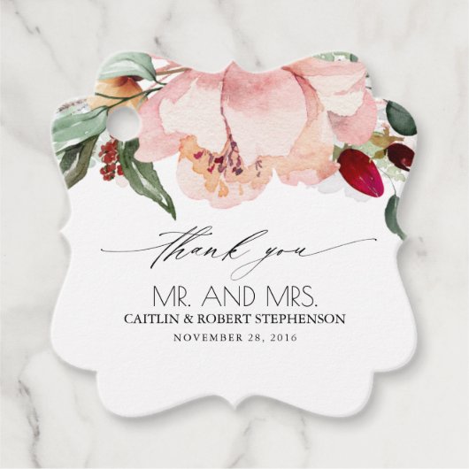 桃赤面とブルゴーニュ結婚の感謝 フェイバータグ (正面)