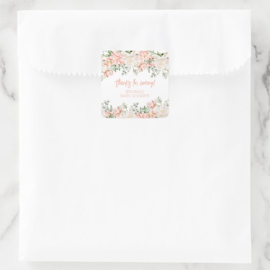 桃赤面アイボリーベビーシャワーウィーズ スクエアシール (バッグ)