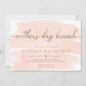 桃赤面ウォーターカラーマザーズデイブランチ 招待状 (正面)