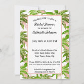 桃赤面グリーンパームツリーサマーシャワーパーティー 招待状 (正面)