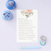 桃赤面フローラおもしろいベビーファクトベビーシャワー チラシ (シングル)