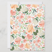 桃赤面フローラおもしろいベビー事実赤ちゃんシャワーゲーム 招待状 (裏面)