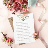 桃赤面フローラおもしろいベビー事実赤ちゃんシャワーゲーム 招待状