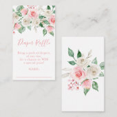桃赤面フローラベビーシャワー エンクロージャーカード (正面/裏面)