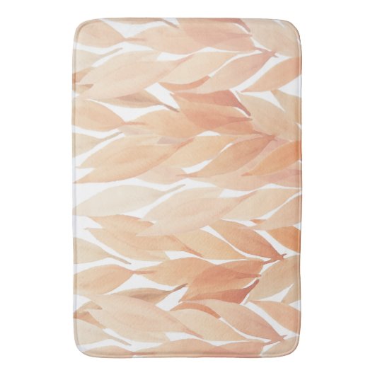 桃赤面リーフ水カラーパステルトーン バスマット (正面縦)