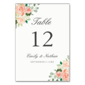 桃赤面水彩フローラテーブル番号カード テーブルナンバー (裏面)