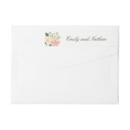 桃赤面水彩フローララップラのまわりにベル ラップアラウンドラベル