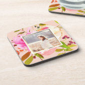 桃赤面水彩フローラ写真 コースター (左側)