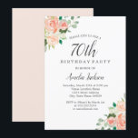 桃赤面水彩フローラ70thバースデーパーティー 招待状<br><div class="desc">リトルかわいらしベイリー店でフローラ誕生日招待状をもっと！</div>