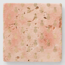 桃赤面熱帯金ゴールドパイナップル ストーンコースター