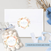 桃赤面結婚ブルーエンベロープ/お気に入り ラウンドシール
