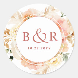 桃赤面結婚ラストオレンジの封筒/お気に入り ラウンドシール