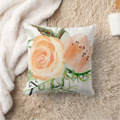 桃金ゴールドと赤面水色牡丹バラ クッション (ブランケット)