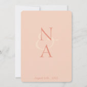 桃金ゴールド大理石効果モノグラムエレガントウェディング (裏面)