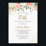 桃金ゴールド水彩フローラ70th誕生日パーティー 招待状<br><div class="desc">リトルかわいらしベイリー店でフローラ誕生日招待状をもっと！</div>