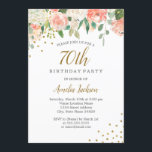 桃金ゴールド水彩フローラ70th誕生日パーティー 招待状<br><div class="desc">リトルかわいらしベイリー店でフローラ誕生日招待状をもっと！</div>