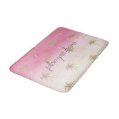 桃金ゴールド熱帯ヤシグラデーションの木 バスマット (アングル)