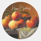 桃、ぶどう、りんご ラウンドシール (正面)